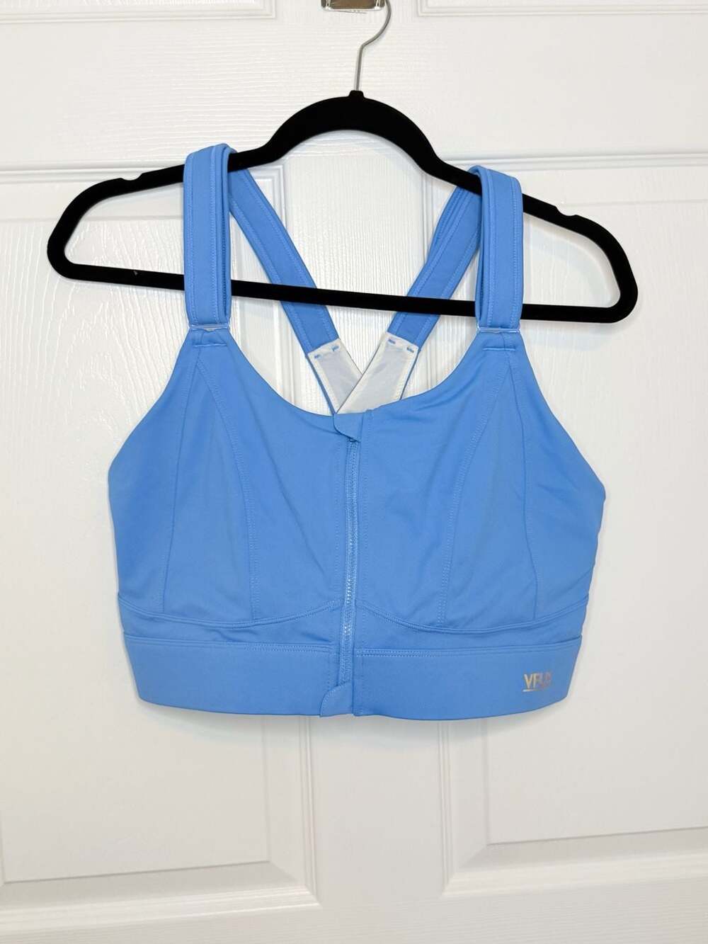 VFUS High Impact Front Zip Adjustable Cross-Back Sports Bra